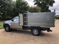 Isuzu D Max single cab. Arboricultural Tipping body with separate Toolbox.