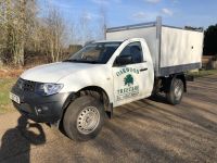 Mitsubishi L200 Single Cab 4x4. Lightweight Arboricultural Tipping body conversion.